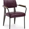 Sedie>Bizzotto SEDIA CON BRACCIOLI IN ECOPELLE BORDEAUX - NELLY