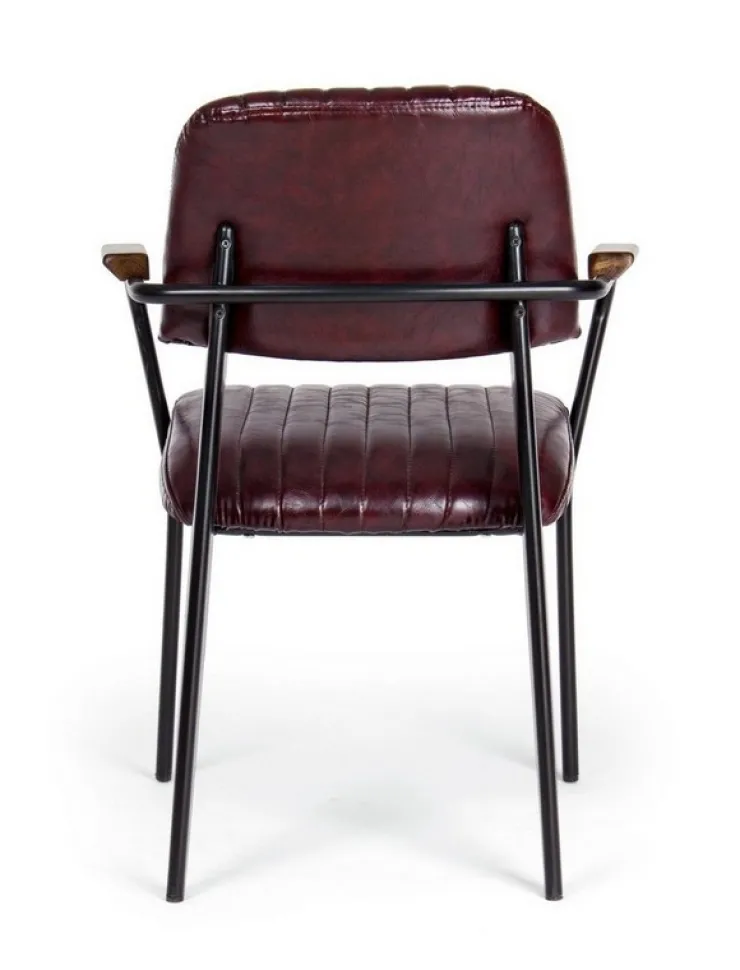 Sedie>Bizzotto SEDIA CON BRACCIOLI IN ECOPELLE BORDEAUX - NELLY