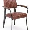 Sedie>Bizzotto SEDIA CON BRACCIOLI IN ECOPELLE ARANCIO SCURO - NELLY