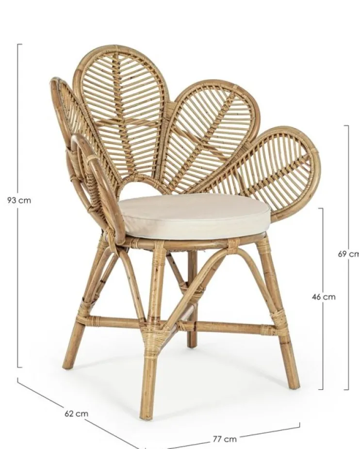Sedie>Bizzotto SEDIA CON BRACCIOLI IN FIBRE NATURALI - FLORES