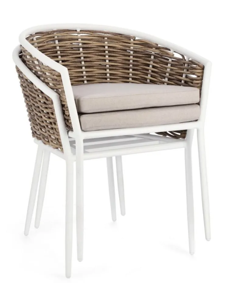 Sedie>Bizzotto SEDIA CON CUSCINO BIANCO YK11 - MARIBELA