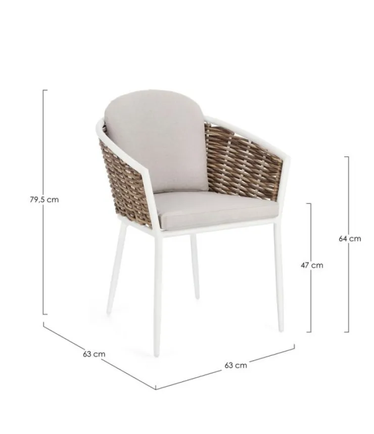 Sedie>Bizzotto SEDIA CON CUSCINO BIANCO YK11 - MARIBELA