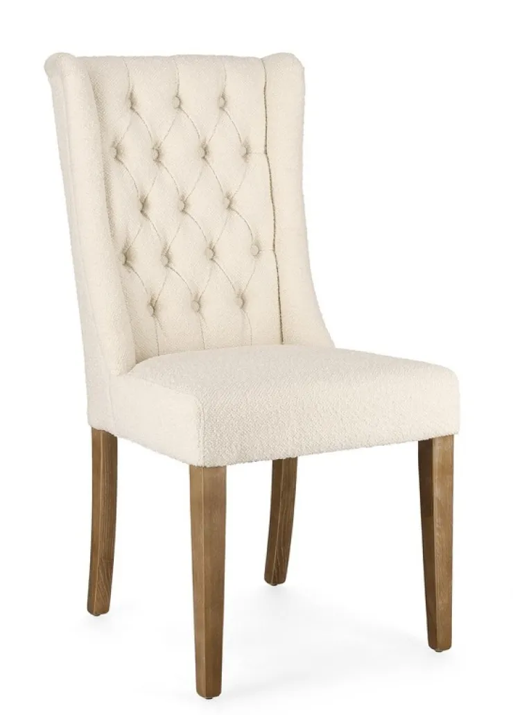 Sedie>Bizzotto SEDIA EFFETTO BOUCLE' NATURALE - COLUMBIA