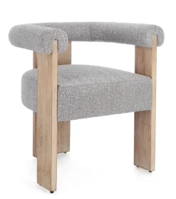 Sedie>Bizzotto SEDIA EFFETTO BOUCLE' NATURALE GRIGIO - AGAPE