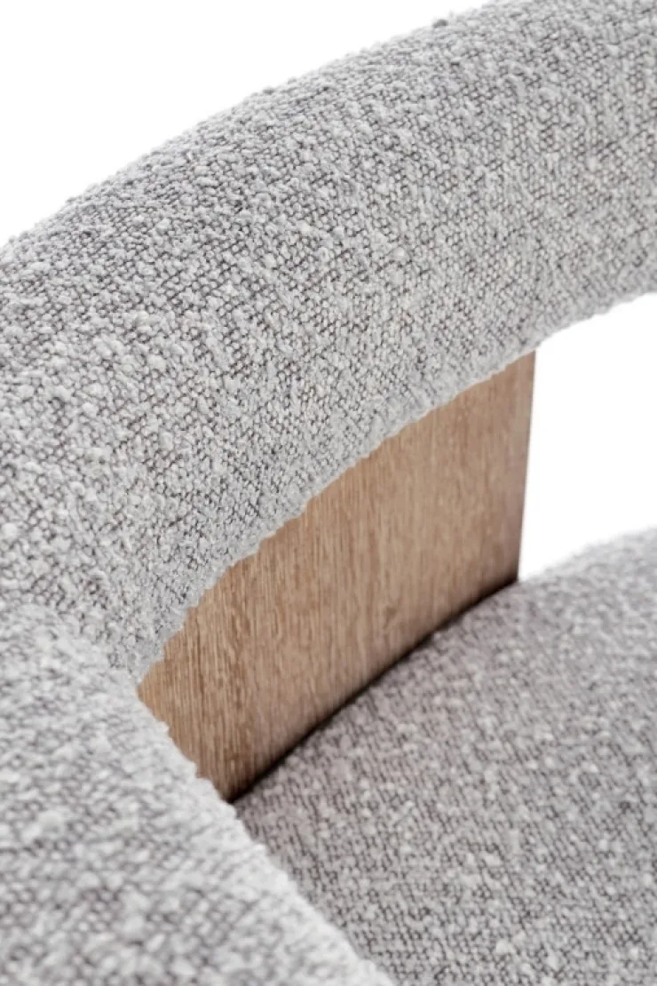 Sedie>Bizzotto SEDIA EFFETTO BOUCLE' NATURALE GRIGIO - AGAPE