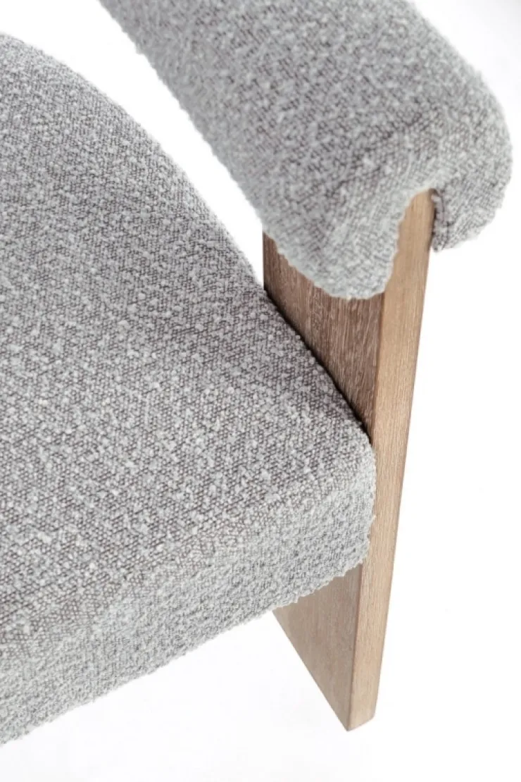 Sedie>Bizzotto SEDIA EFFETTO BOUCLE' NATURALE GRIGIO - AGAPE