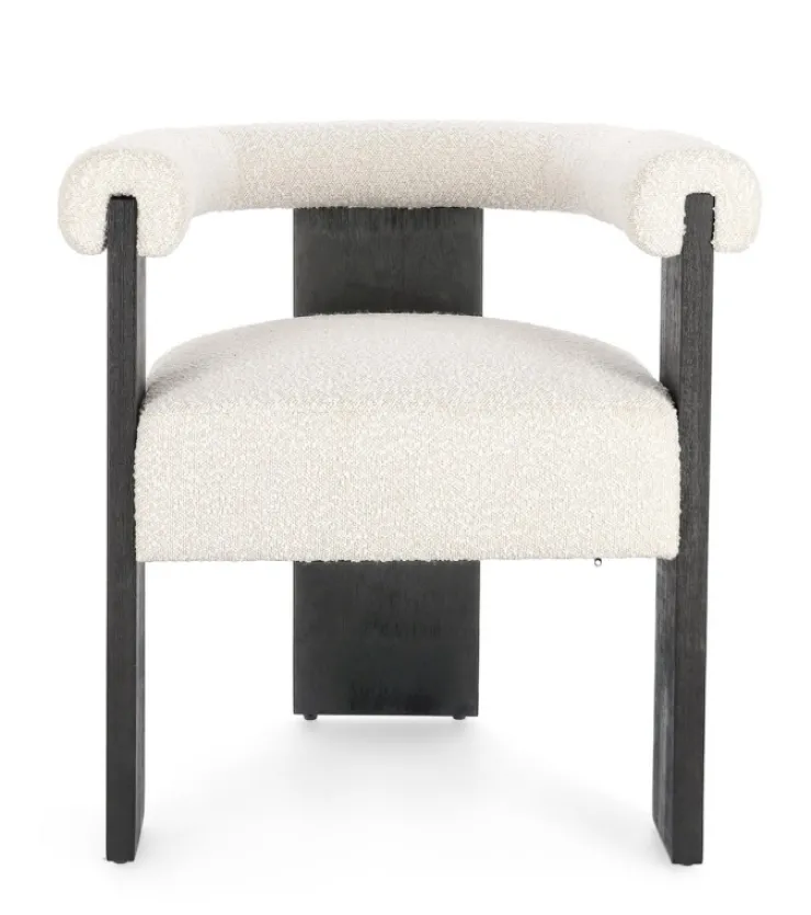 Sedie>Bizzotto SEDIA EFFETTO BOUCLE' NERO NATURALE - AGAPE