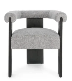 Sedie>Bizzotto SEDIA EFFETTO BOUCLE' NERO GRIGIO - AGAPE