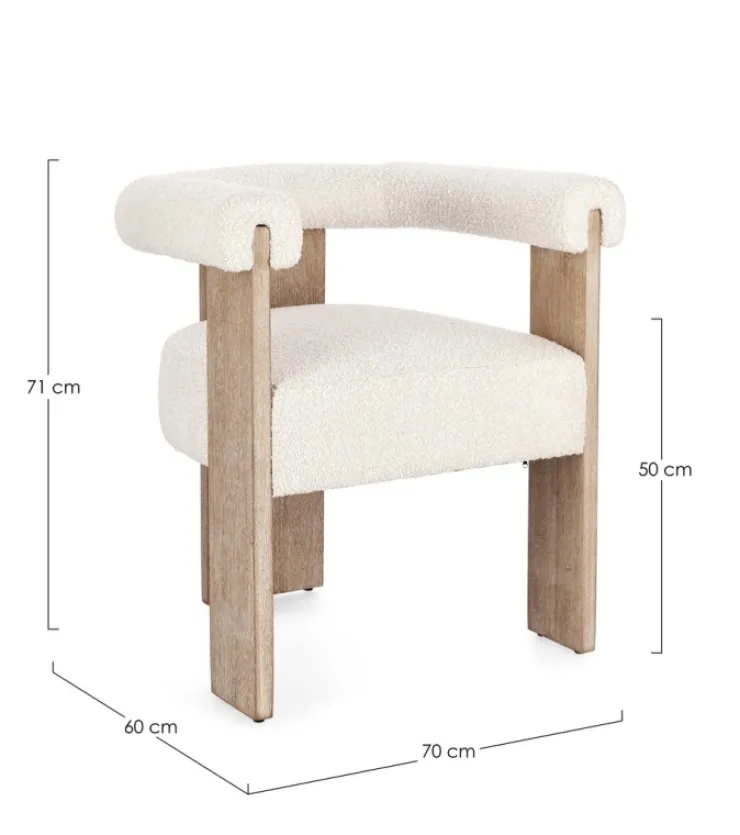 Sedie>Bizzotto SEDIA EFFETTO BOUCLE' NATURALE - AGAPE
