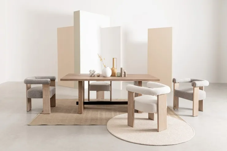 Sedie>Bizzotto SEDIA EFFETTO BOUCLE' NATURALE - AGAPE