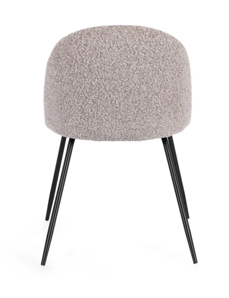 Sedie>Bizzotto SEDIA EFFETTO BOUCLE' NERO/VISONE - TANYA