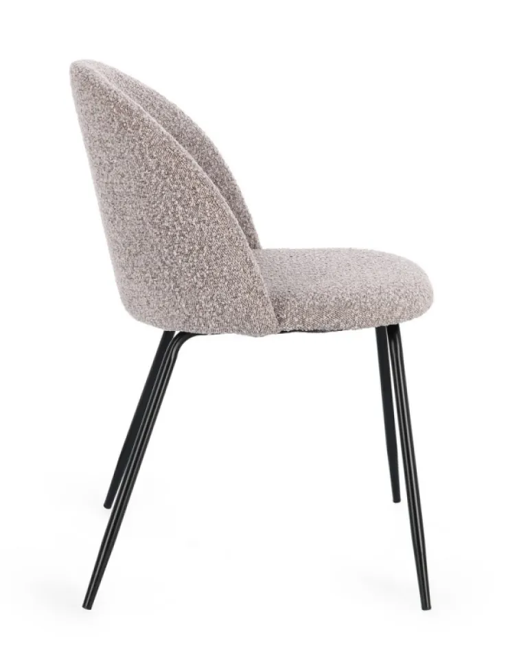 Sedie>Bizzotto SEDIA EFFETTO BOUCLE' NERO/VISONE - TANYA