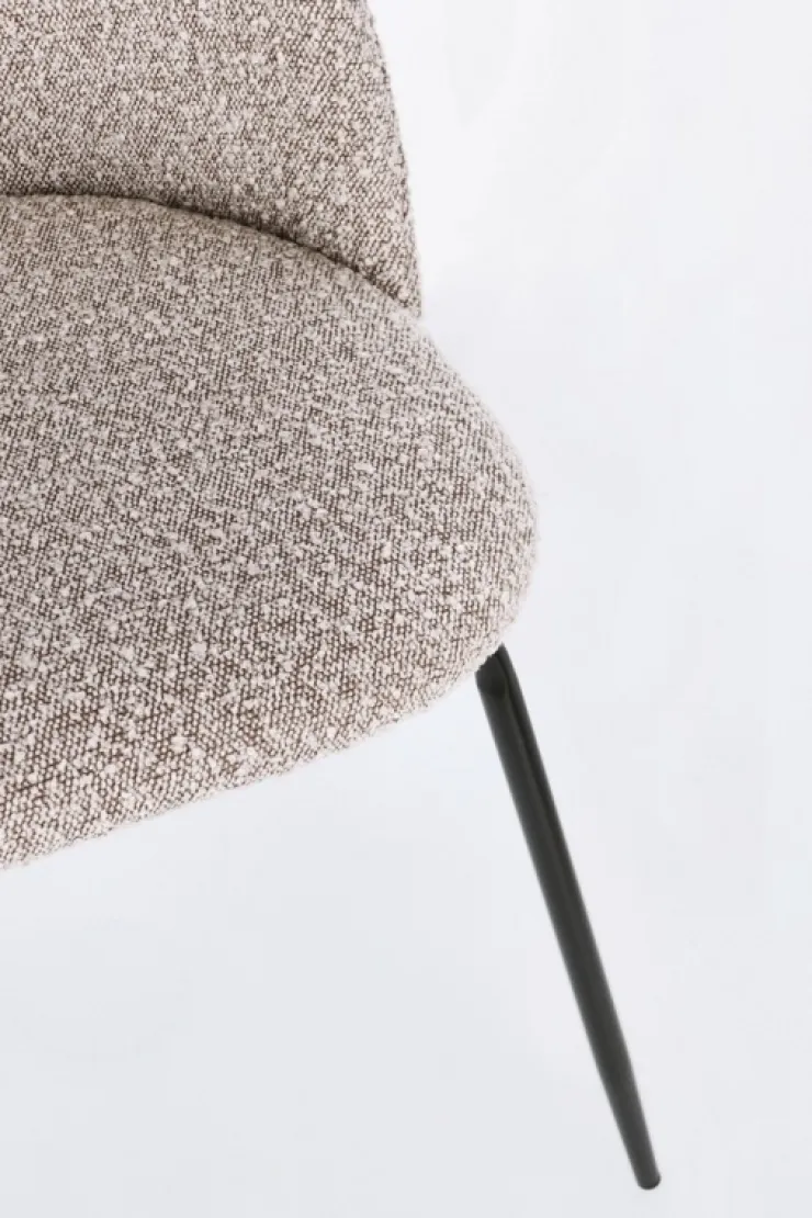 Sedie>Bizzotto SEDIA EFFETTO BOUCLE' NERO/VISONE - TANYA