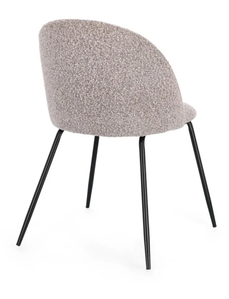 Sedie>Bizzotto SEDIA EFFETTO BOUCLE' NERO/VISONE - TANYA
