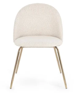 Sedie>Bizzotto SEDIA EFFETTO BOUCLE' ORO/AVORIO - TANYA