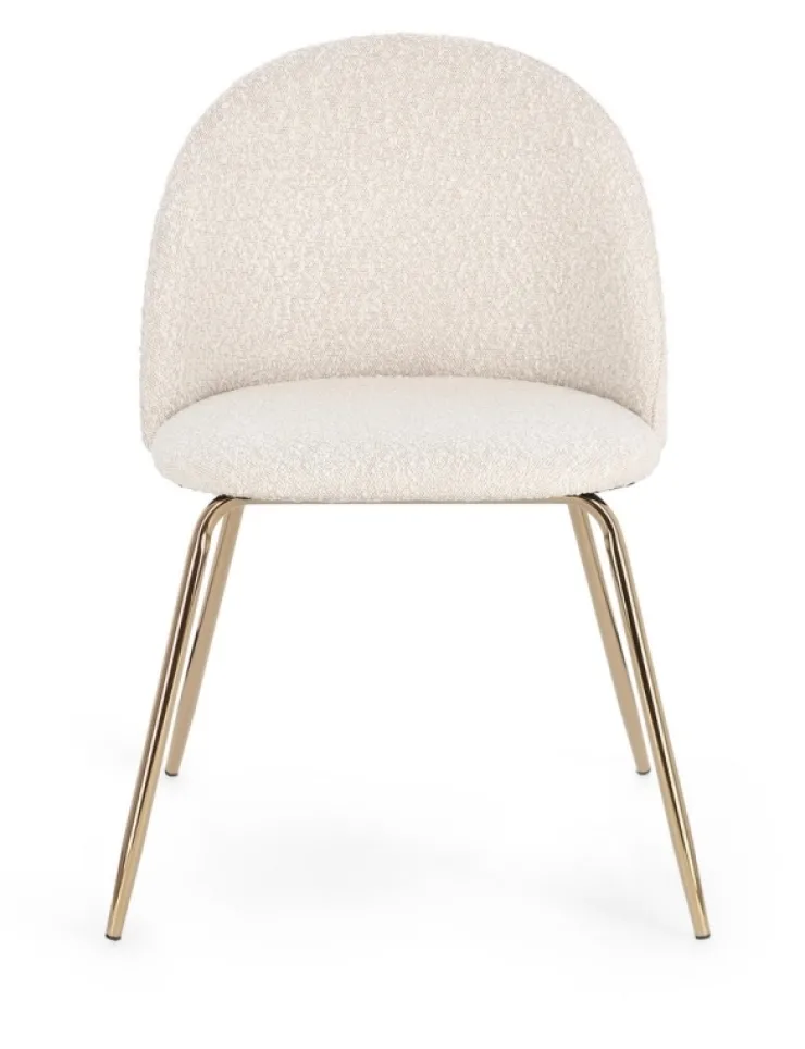 Sedie>Bizzotto SEDIA EFFETTO BOUCLE' ORO/AVORIO - TANYA
