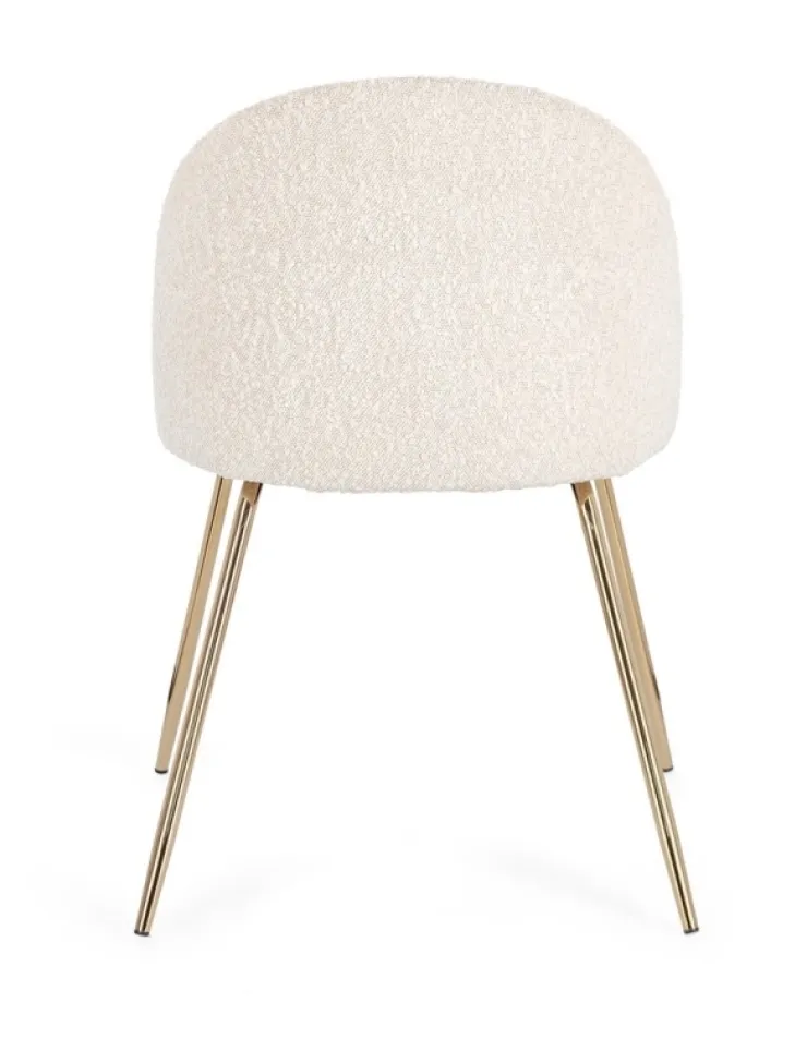 Sedie>Bizzotto SEDIA EFFETTO BOUCLE' ORO/AVORIO - TANYA