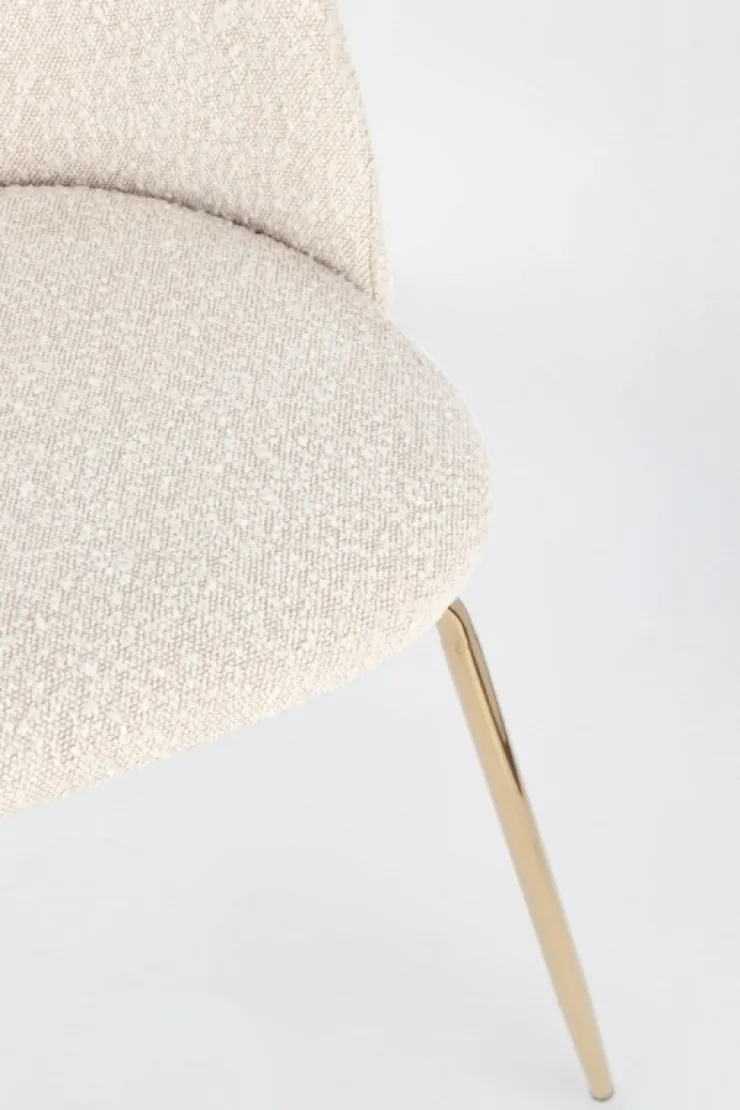 Sedie>Bizzotto SEDIA EFFETTO BOUCLE' ORO/AVORIO - TANYA
