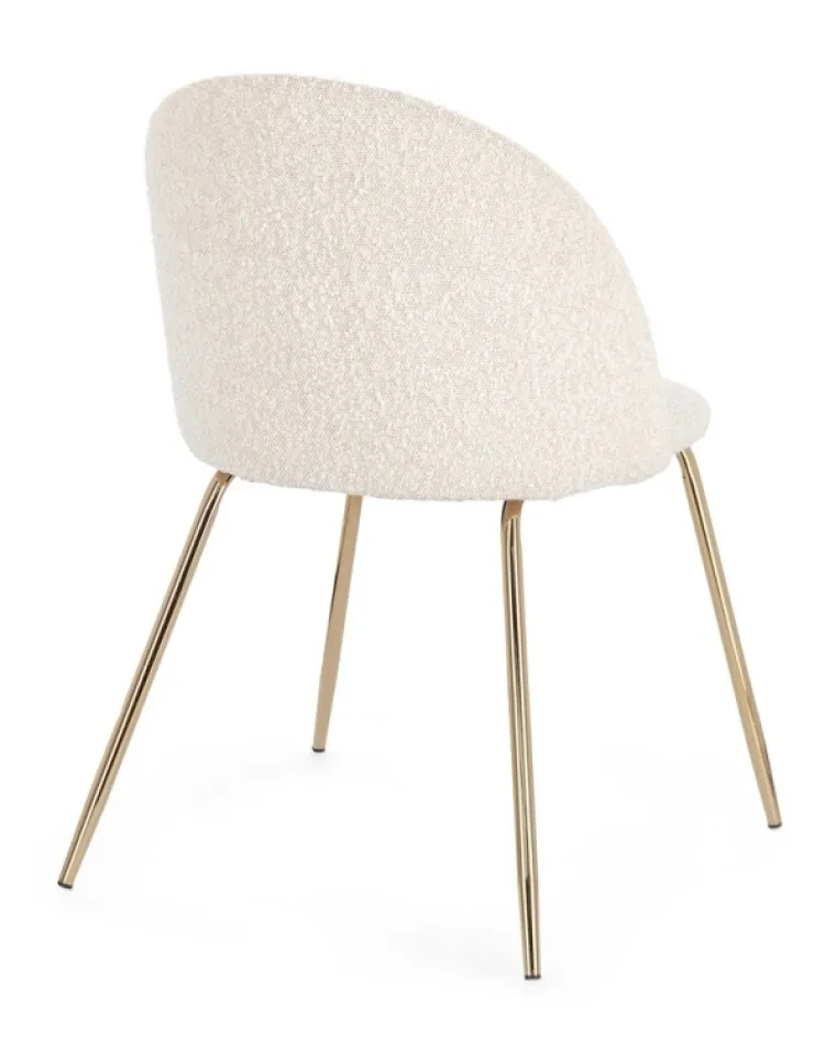 Sedie>Bizzotto SEDIA EFFETTO BOUCLE' ORO/AVORIO - TANYA