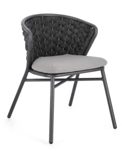 Sedie>Bizzotto SEDIA IN ALLUMINIO ANTRACITE QS22/GRAPHITE - HARLOW