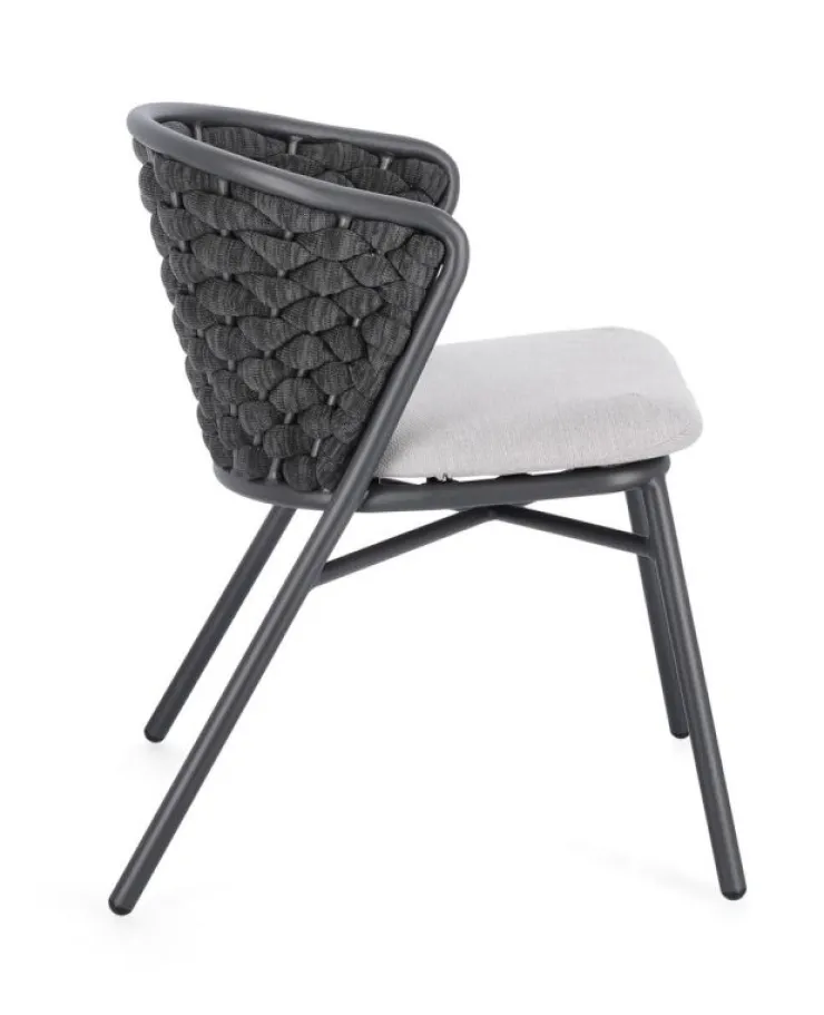 Sedie>Bizzotto SEDIA IN ALLUMINIO ANTRACITE QS22/GRAPHITE - HARLOW