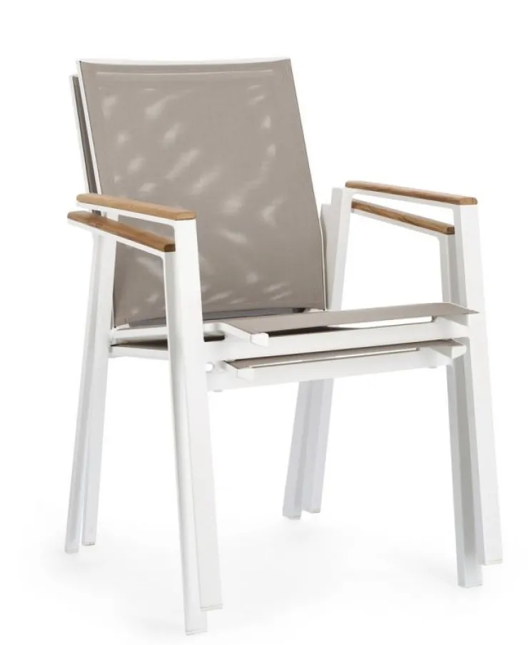Sedie>Bizzotto SEDIA IN ALLUMINIO BIANCO GK50 - CAMERON