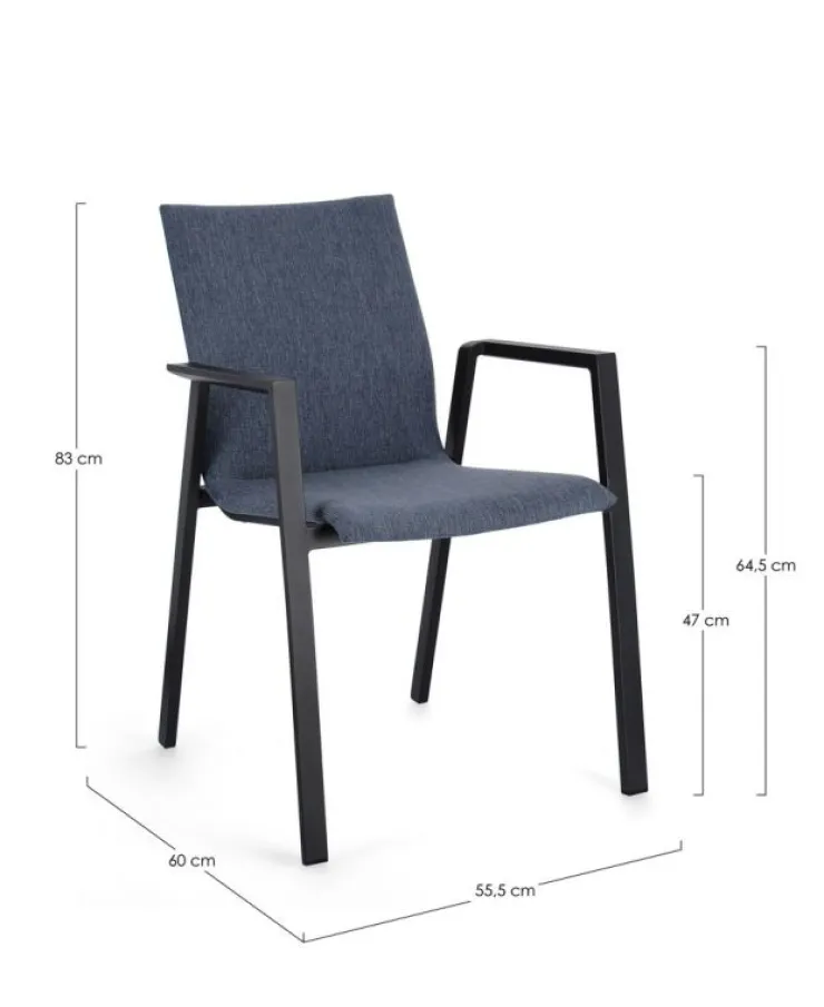 Sedie>Bizzotto SEDIA IN ALLUMINIO DENIM JX55 - ODEON