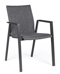 Sedie>Bizzotto SEDIA IN ALLUMINIO IMPILABILE ANTRACITE JX55 - ODEON