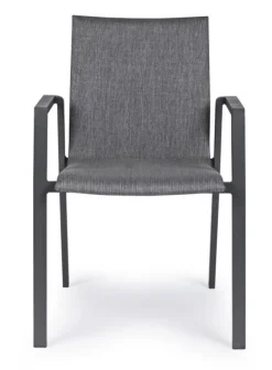 Sedie>Bizzotto SEDIA IN ALLUMINIO IMPILABILE ANTRACITE JX55 - ODEON
