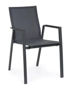 Sedie>Bizzotto SEDIA IN ALLUMINIO IMPILABILE ANTRACITE JX55 - KRION