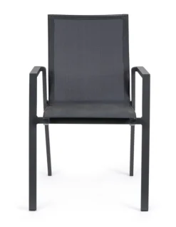 Sedie>Bizzotto SEDIA IN ALLUMINIO IMPILABILE ANTRACITE JX55 - KRION