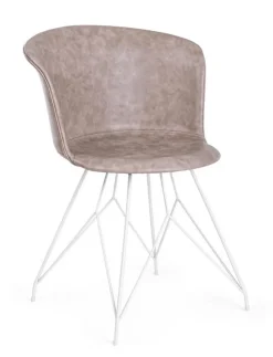 Sedie>Bizzotto SEDIA IN ECOPELLE BEIGE - LOFT