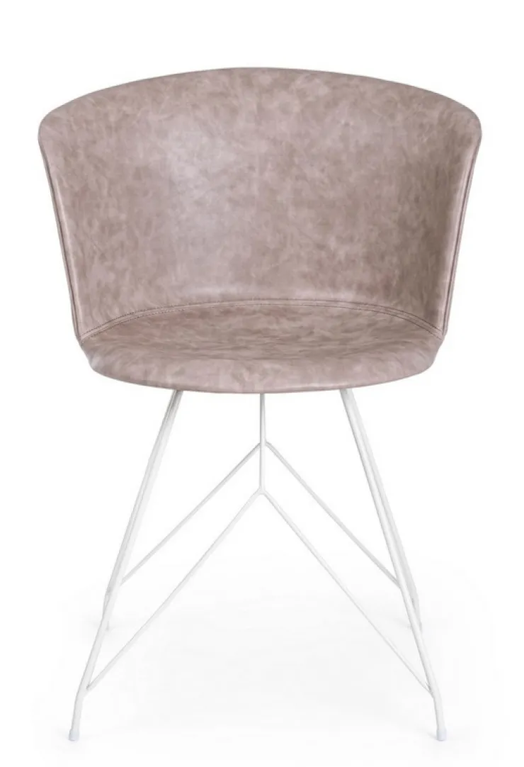 Sedie>Bizzotto SEDIA IN ECOPELLE BEIGE - LOFT