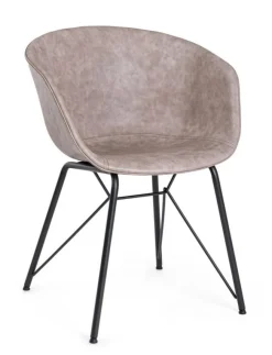 Sedie>Bizzotto SEDIA IN ECOPELLE BEIGE - WARHOL