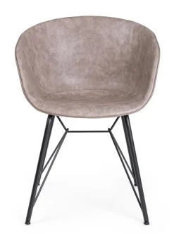 Sedie>Bizzotto SEDIA IN ECOPELLE BEIGE - WARHOL