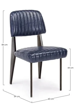 Sedie>Bizzotto SEDIA IN ECOPELLE BLU - NELLY