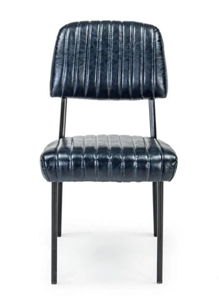 Sedie>Bizzotto SEDIA IN ECOPELLE BLU - NELLY