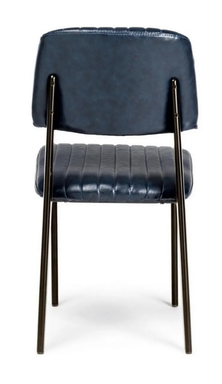 Sedie>Bizzotto SEDIA IN ECOPELLE BLU - NELLY