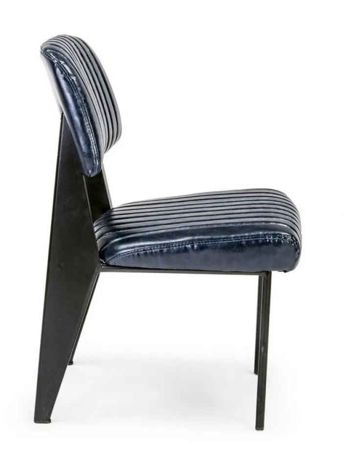 Sedie>Bizzotto SEDIA IN ECOPELLE BLU - NELLY