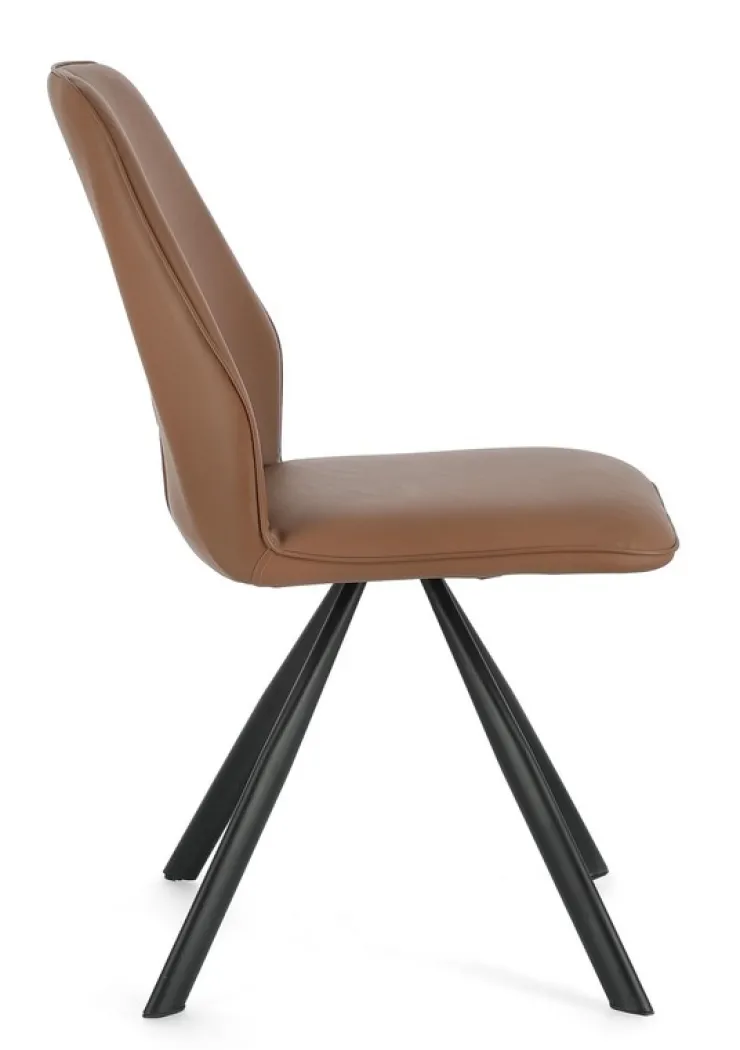 Sedie>Bizzotto SEDIA IN ECOPELLE COGNAC - MAXWELL