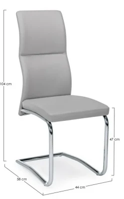 Sedie>Bizzotto SEDIA IN ECOPELLE GRIGIO CHIARO - THELMA