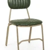 Sedie>Bizzotto SEDIA IN ECOPELLE VERDE SCURO - ADDY