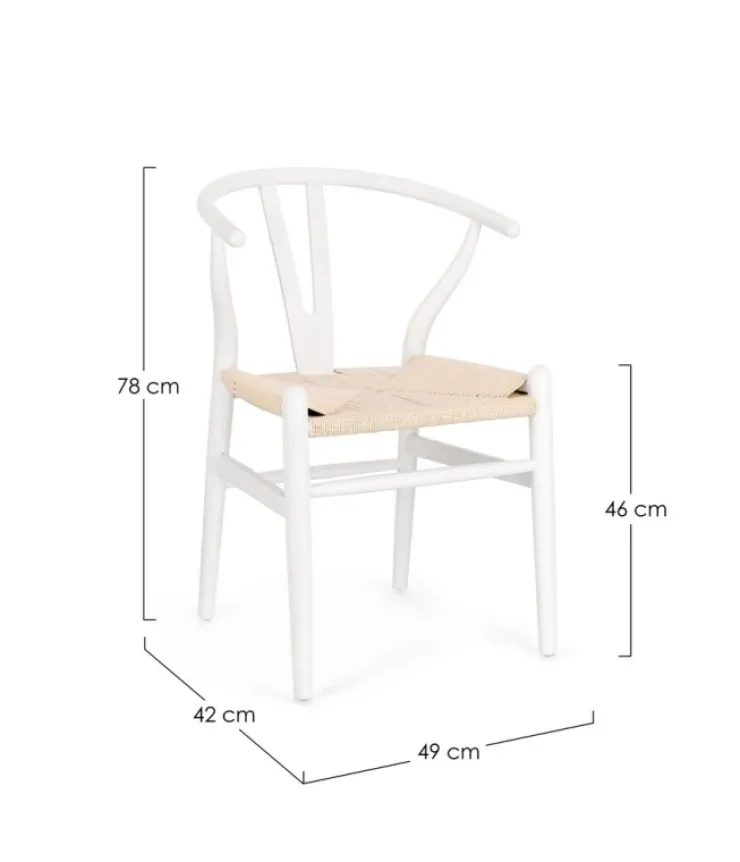 Sedie>Bizzotto SEDIA IN LEGNO BIANCO - ARTAS