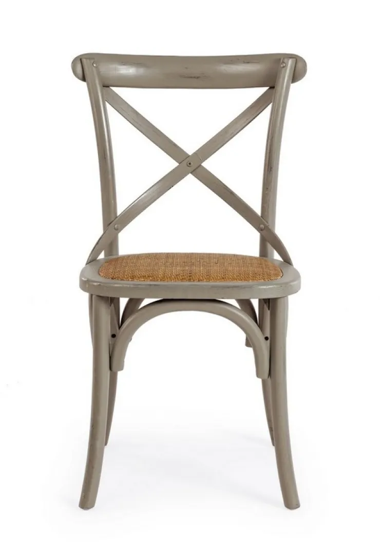 Sedie>Bizzotto SEDIA IN LEGNO GRIGIO SCURO - CROSS
