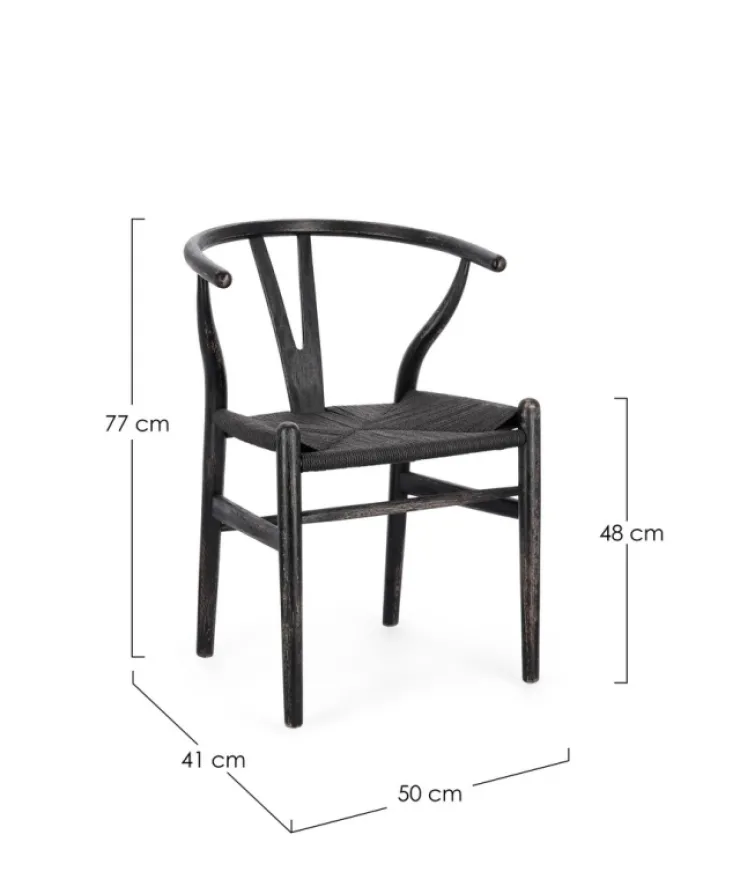 Sedie>Bizzotto SEDIA IN LEGNO NERO - ARTEMIA