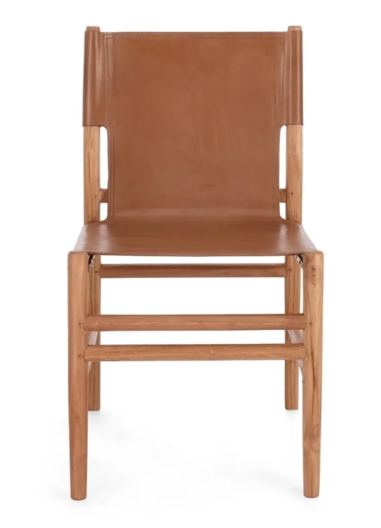 Sedie>Bizzotto SEDIA IN PELLE COGNAC - CAROLINE