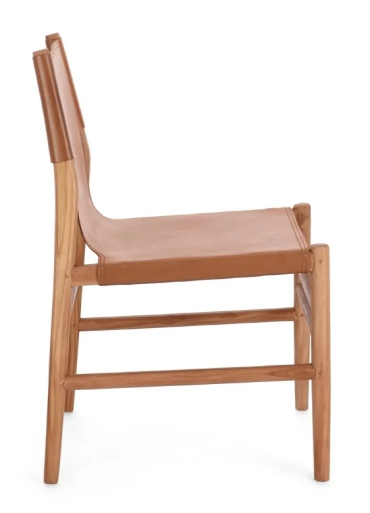 Sedie>Bizzotto SEDIA IN PELLE COGNAC - CAROLINE