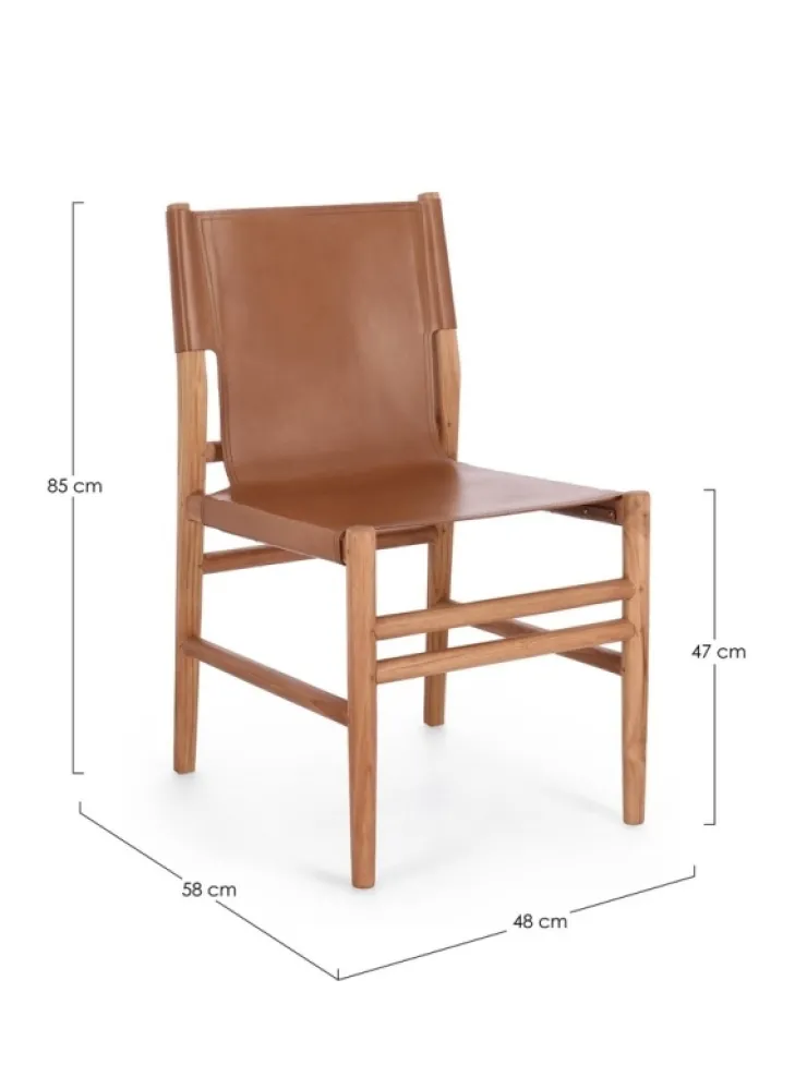 Sedie>Bizzotto SEDIA IN PELLE COGNAC - CAROLINE