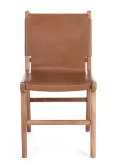 Sedie>Bizzotto SEDIA IN PELLE COGNAC - EUGENIE