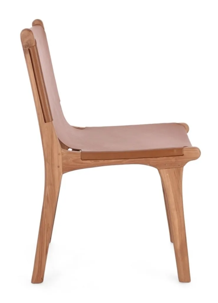 Sedie>Bizzotto SEDIA IN PELLE COGNAC - EUGENIE